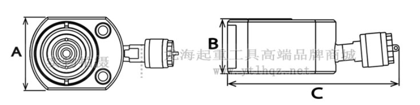 EAGLE鹰牌薄型液压千斤顶尺寸图